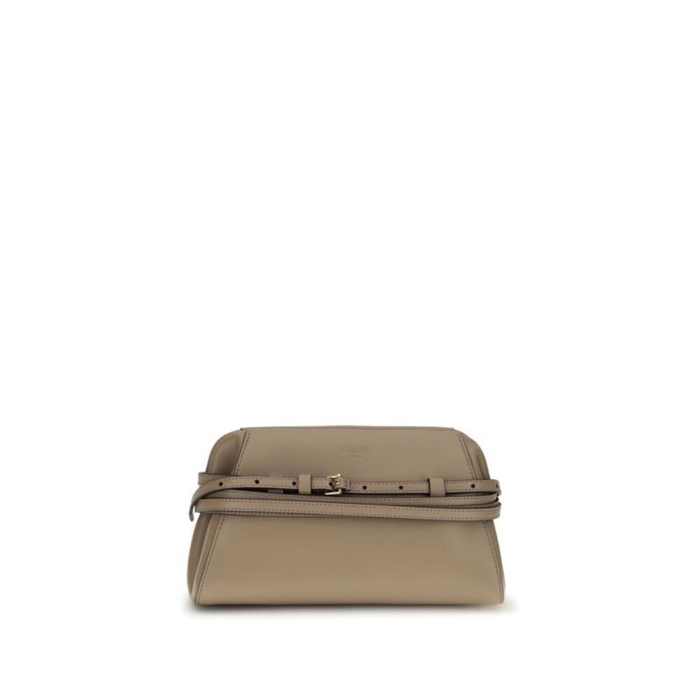 Moschino Beige Goatskin Clutch Women's Bag